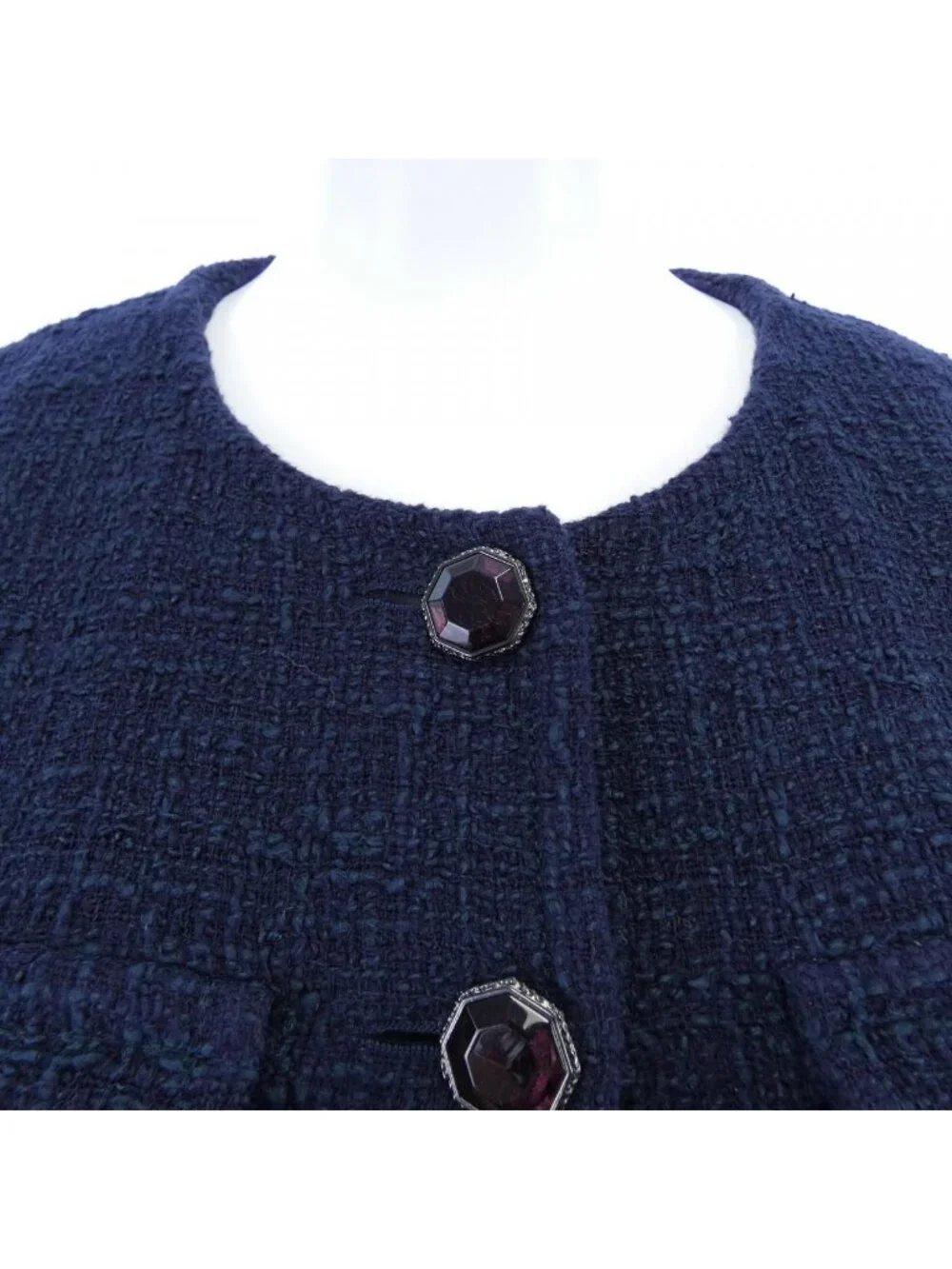 Chanel Collarless Jacket Navy